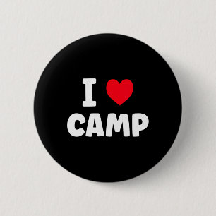 I Love Camp Summer Camp Glamping 6 Cm Round Badge