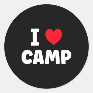 I Love Camp Summer Camp Glamping Classic Round Sticker