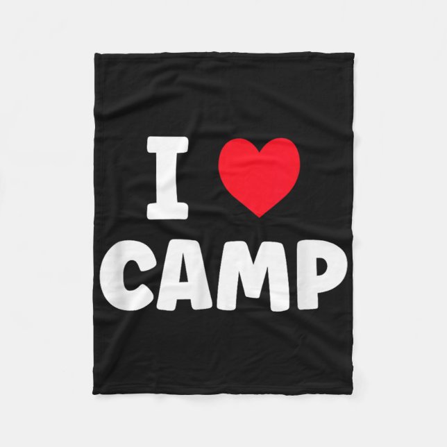 I Love Camp Summer Camp Glamping  Fleece Blanket (Front)