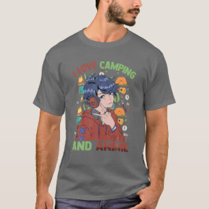 I Love Camping And Anime - Cute Kawaii - Manga Ota T-Shirt