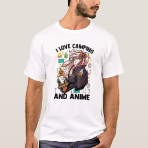 I Love Camping And Anime - Kawaii Cute - Manga Ota T-Shirt