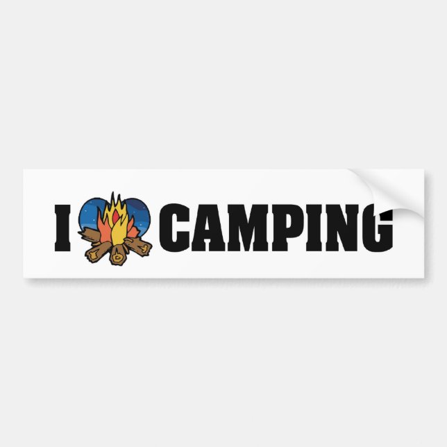 I Love Camping Bumper Sticker (Front)
