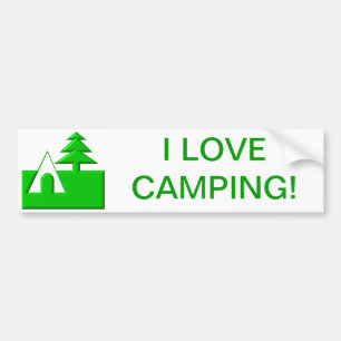 I love camping bumper sticker