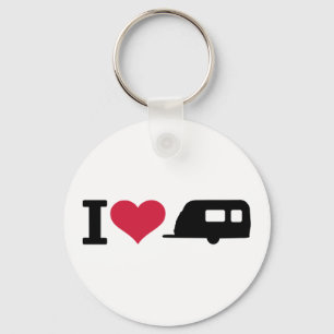 I love camping - caravan key ring