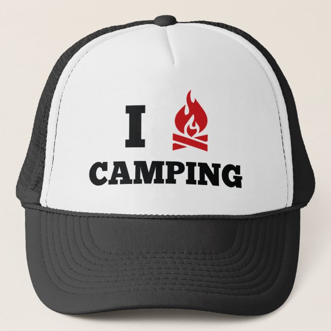 I Love Camping Coffee Mug Trucker Hat (Front)