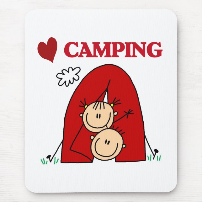 I Love Camping Mouse Mat (Front)