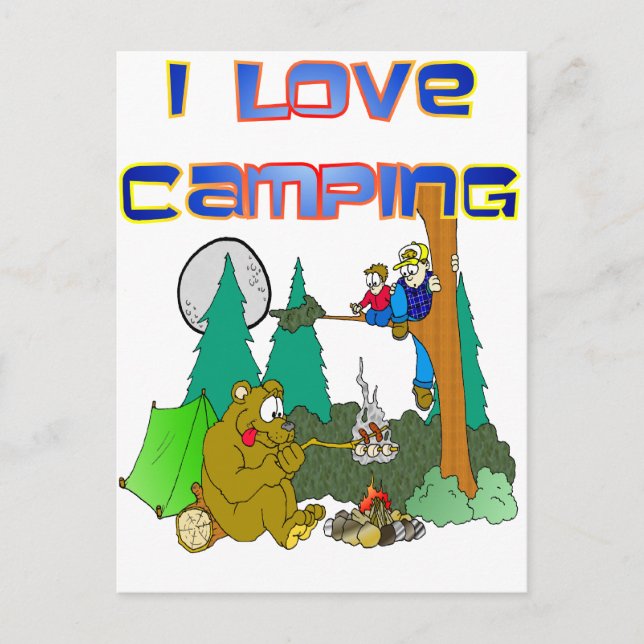 I Love Camping Postcard (Front)