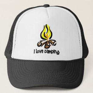 i love camping trucker hat