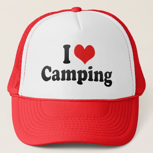 I Love Camping Trucker Hat (Front)