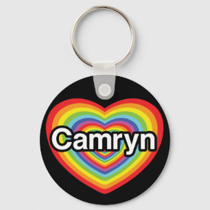 I love Camryn: rainbow heart Key Ring