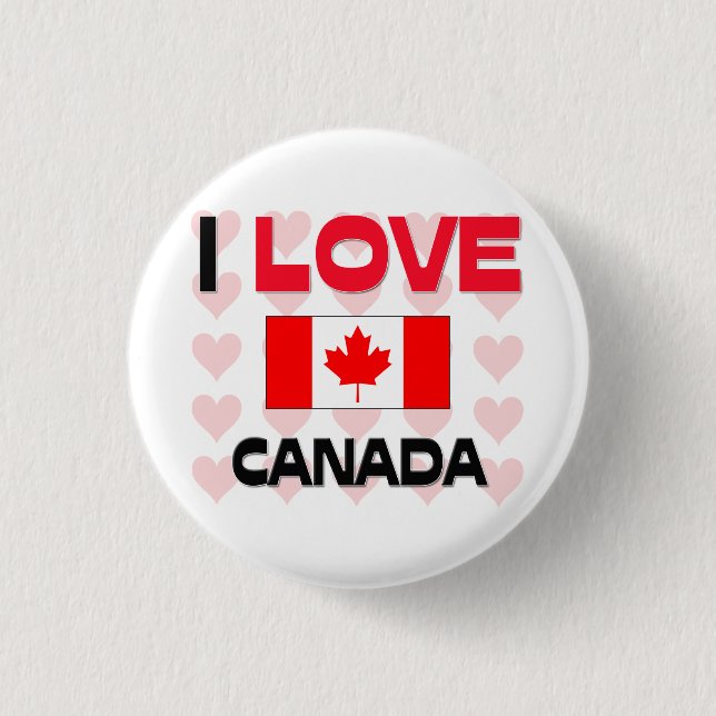 I Love Canada 3 Cm Round Badge (Front)