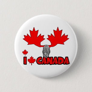 I love Canada 6 Cm Round Badge
