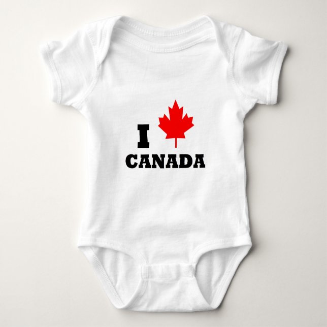 I Love Canada Baby Bodysuit (Front)