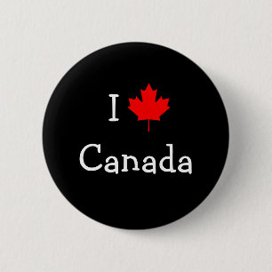 I Love Canada Button