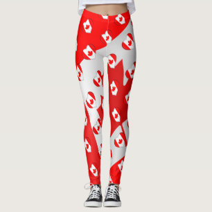 I Love Canada Canadian Flag Colours Funny Leggings