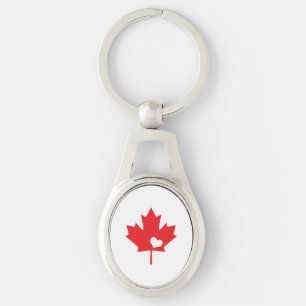 I Love Canada - Canadian Pride Maple Leaf Heart Key Ring