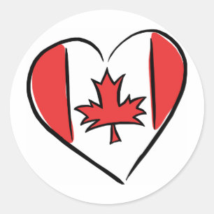 I Love Canada Classic Round Sticker