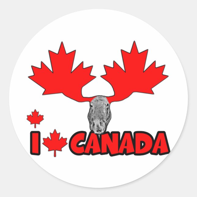 I love Canada Classic Round Sticker (Front)