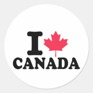 I love Canada Classic Round Sticker