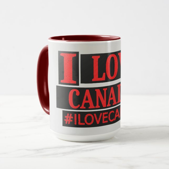 "I LOVE CANADA" Cute Expression Design Buy Now Mug (Front Left)