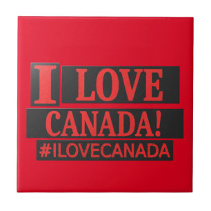 "I LOVE CANADA" Cute Expression Design Buy Now Tile
