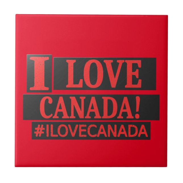 "I LOVE CANADA" Cute Expression Design Buy Now Tile (Front)