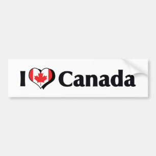 I Love Canada Flag Bumper Sticker