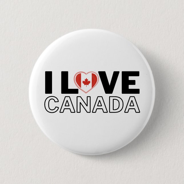 I LOVE CANADA - For real Canadians! 6 Cm Round Badge (Front)