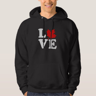 I Love Canada Heart Canadian Maple Leaf Women Men Hoodie