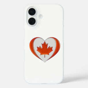 I Love Canada Heart Flag Maple Leaf Not for Sale iPhone 16 Case