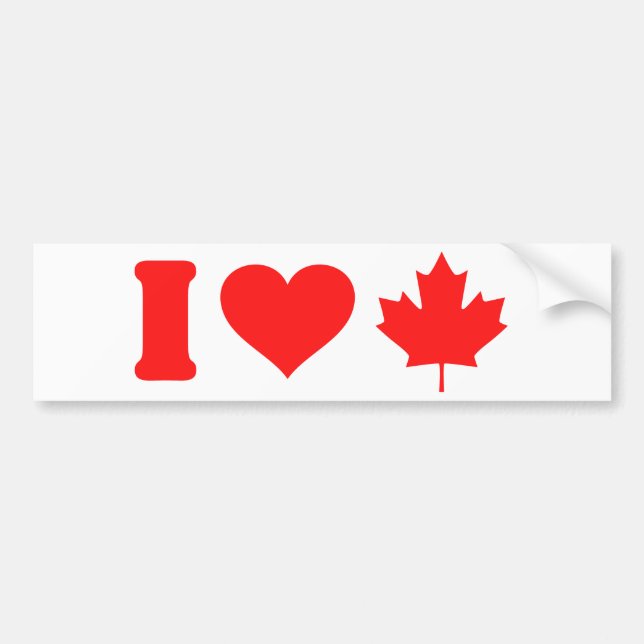 I love Canada heart leaf Bumper Sticker (Front)