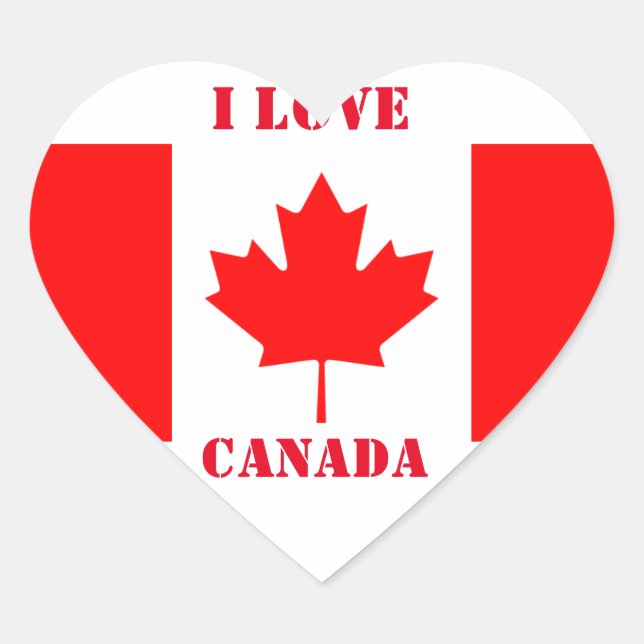 I LOVE CANADA HEART STICKER (Front)