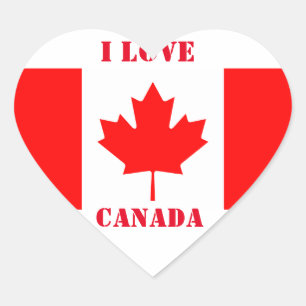 I LOVE CANADA HEART STICKER