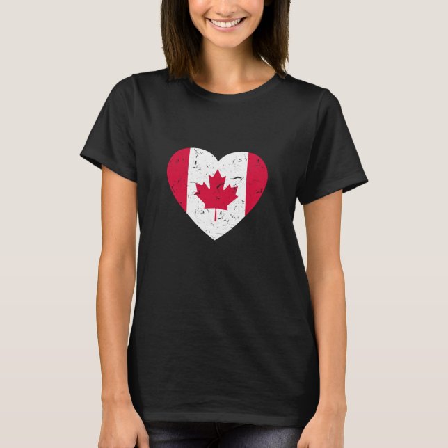 I Love Canada Heart  T Shirt Football T Shirt (Front)