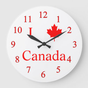 I Love Canada Large Clock