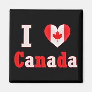 I Love Canada Maple Leaf Heart Magnet