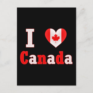 I Love Canada Maple Leaf Heart Postcard