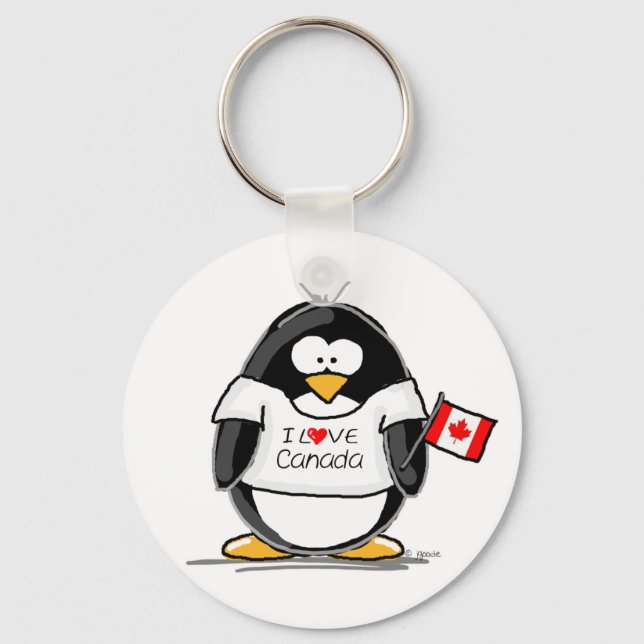 I Love Canada Penguin Key Ring (Front)