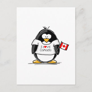 I Love Canada Penguin Postcard