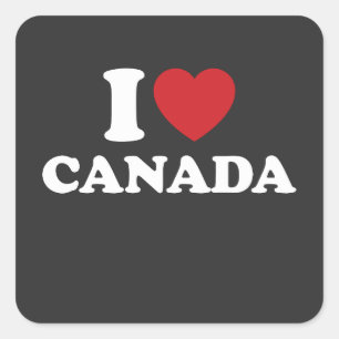 I Love Canada Square Sticker