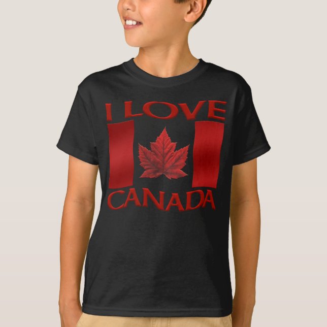 I Love Canada T-shirt Organic Kid's Canada Tee (Front)