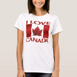 I Love Canada T-shirt Women's Canada Souvenir Tops