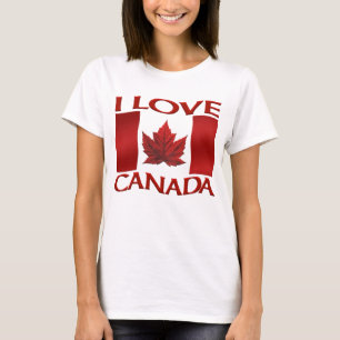 I Love Canada T-shirt Women's Canada Souvenir Tops