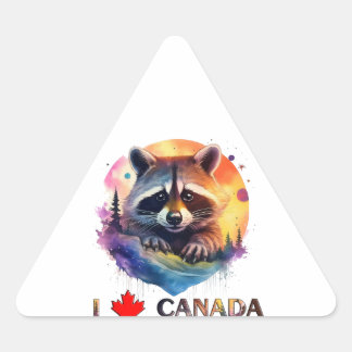 I love Canada Triangle Sticker