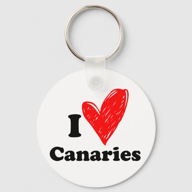 I love Canaries Key Ring (Front)