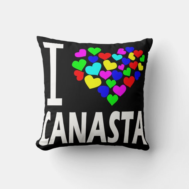 i love canasta card game rummy hearts gift idea cushion (Front)
