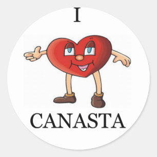 i love canasta classic round sticker