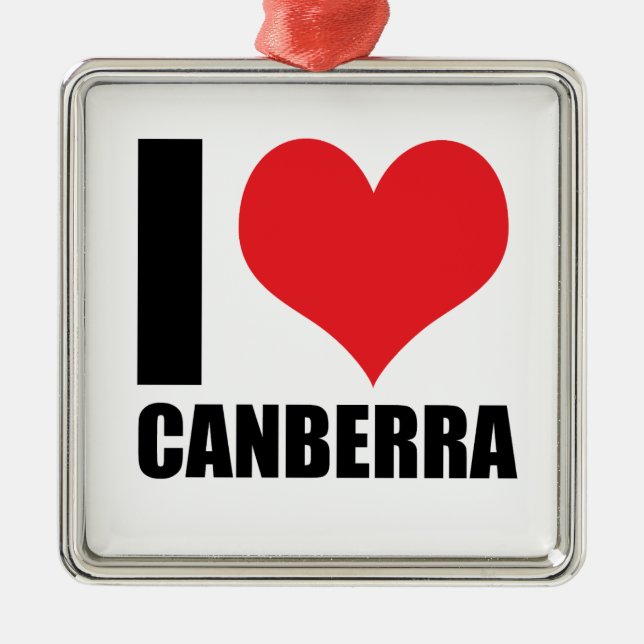 I love Canberra  Metal Tree Decoration (Front)