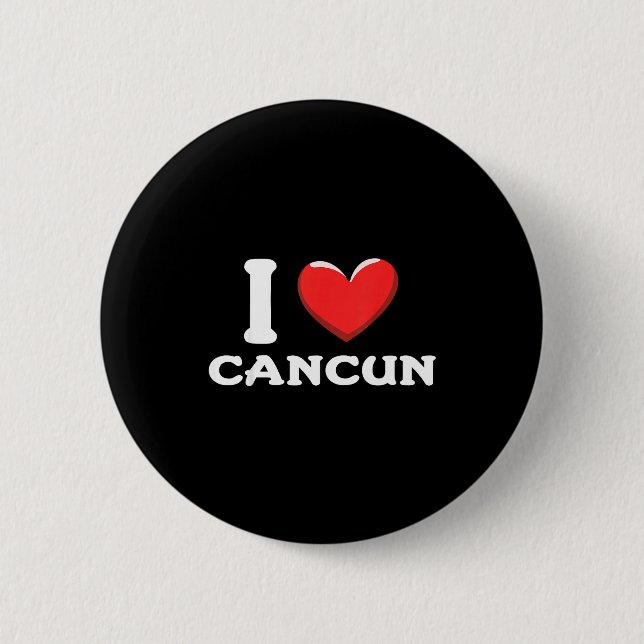 I Love Cancun Mexico  6 Cm Round Badge (Front)