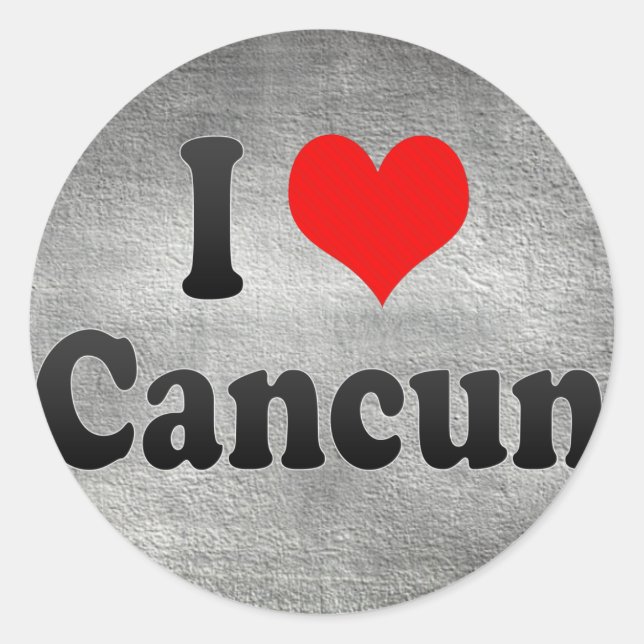 I Love Cancun, Mexico Classic Round Sticker (Front)